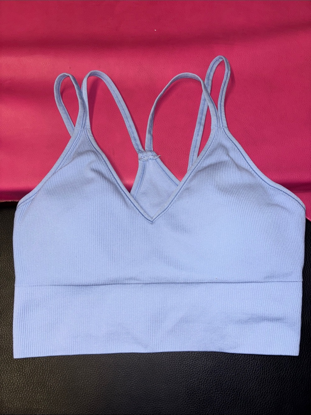 Light Blue V-Neck Strappy Bralette